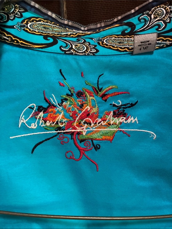 Robert Graham Other - Robert Graham Turquoise Embroidered Dress Shirt